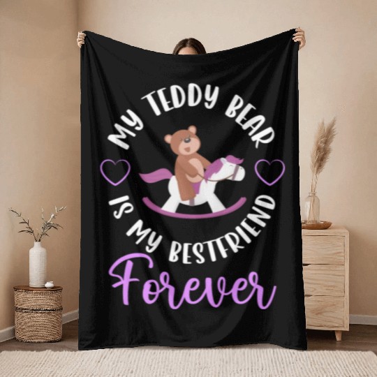 Teddy Bear Stuffed Animal Family Stuffed Animal Throw Blankets