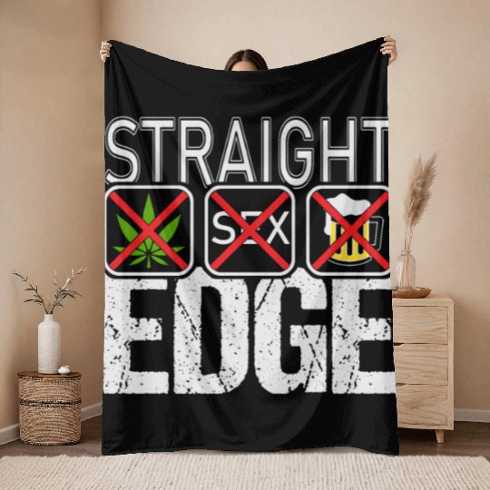 Straight Edge Vegan, Against Drugs, Punk Throw Blankets