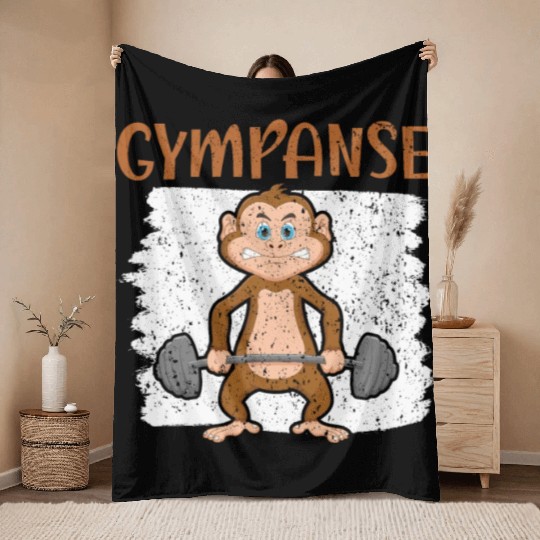 Gympanse Chimpanzee Monkey Animal Zookeeper Throw Blankets