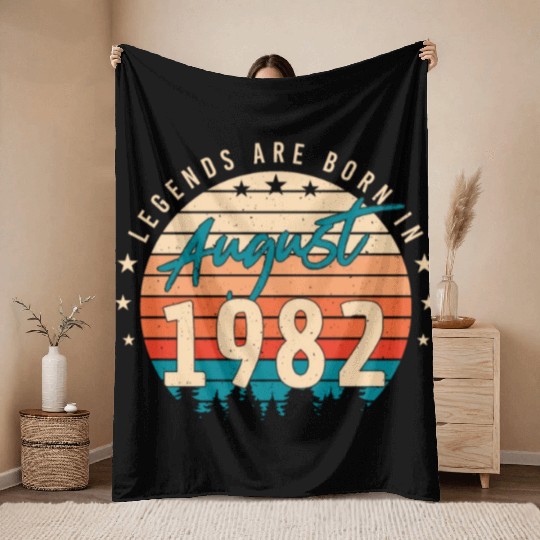 40th Birthday August 1982 Throw Blankets