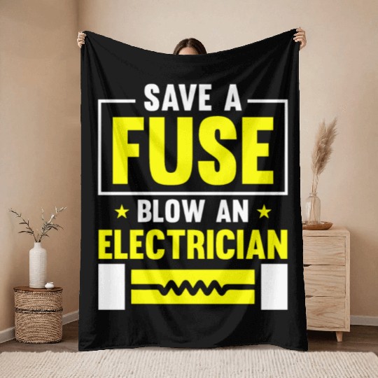 Electrician Electrical Engineer Lineman Throw Blankets