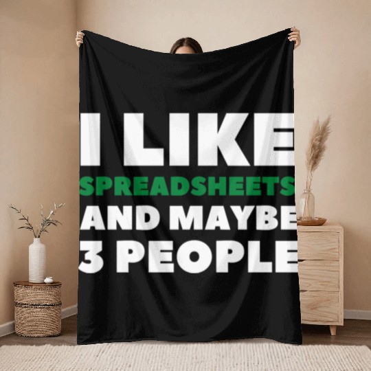 i like spreadsheets and people Excel Spreadsheet Throw Blankets