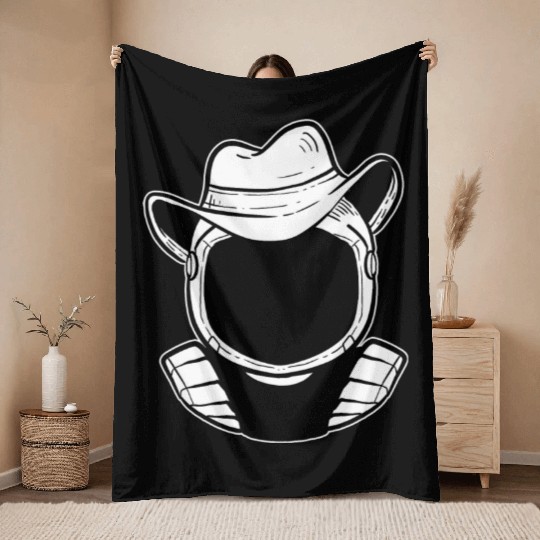 Astronaut Cowboy Astronaut Gift Throw Blankets