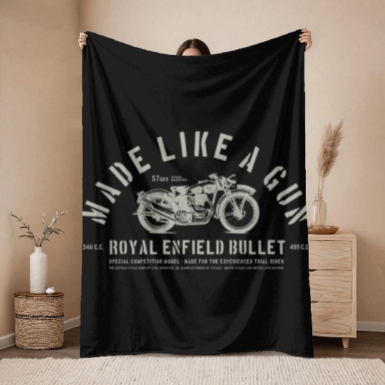 Royal Enfield Bullet Throw Blankets