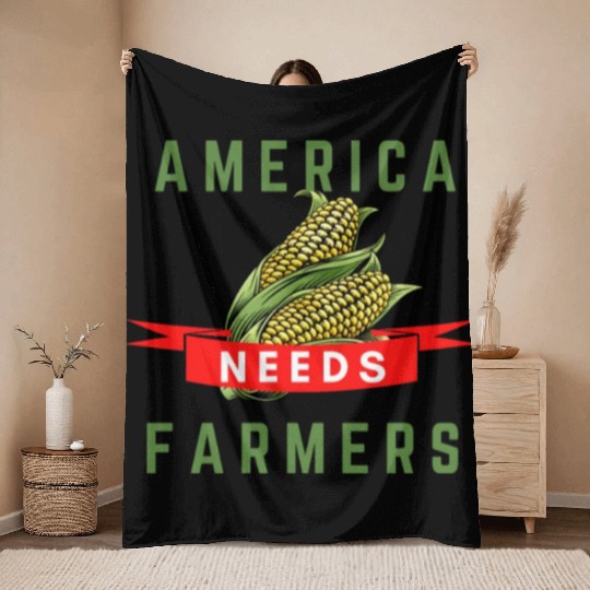 America Needs Farmers Throw Blankets - Gifts For Farmers