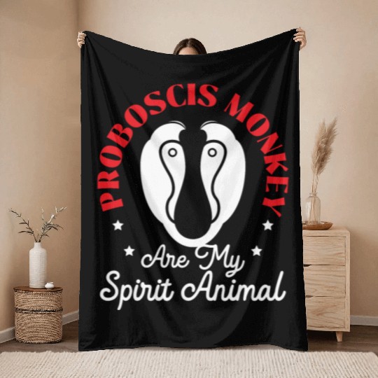 Proboscis Monkeys Are My Spirit Animal Zookeeper Throw Blankets
