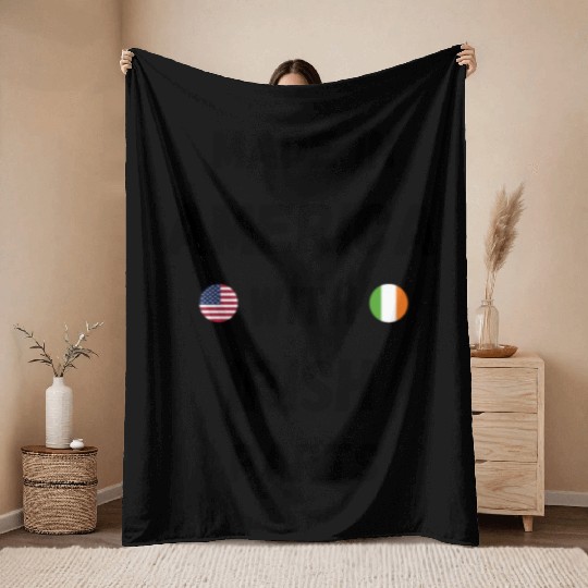 MADE IN AMERICA WITH IRISH PARTS Throw Blankets