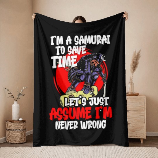 Japan Aikido Martial Arts Sword Throw Blankets