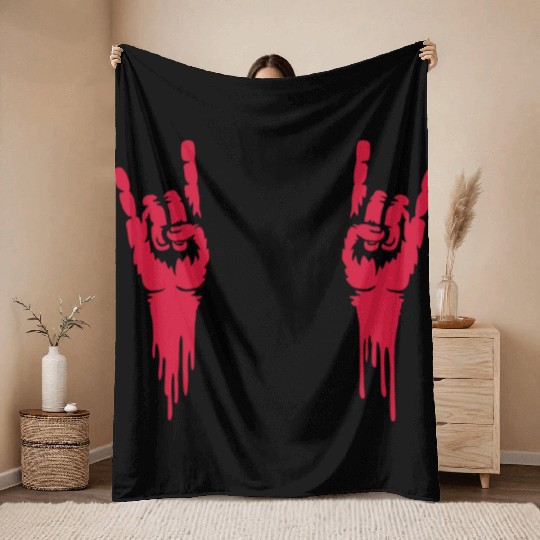 blood music heavy metal Throw Blankets