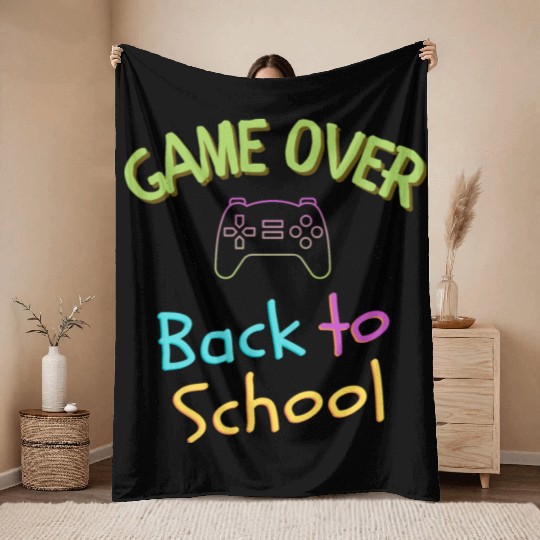 Game Over- Back to School time Throw Blankets