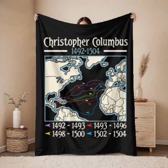 Christopher Columbus Day Italian American Throw Blankets
