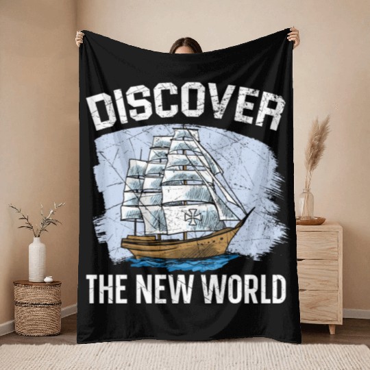 Discover The New World Columbus Day Navigator Throw Blankets