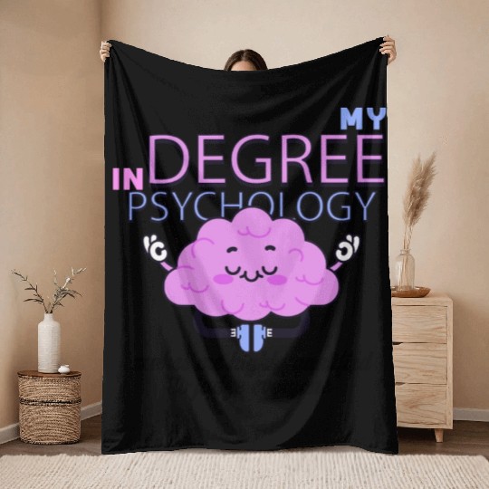 my degree in psychology Throw Blankets