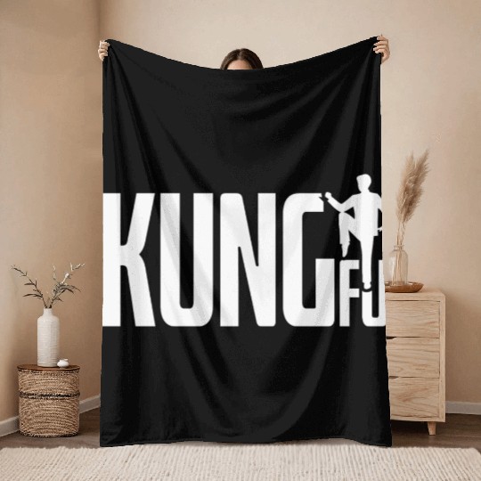 Kung Fu Simple Cool Artwork Throw Blankets