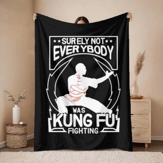 Not Everybody Was Doing Kung Fu Throw Blankets