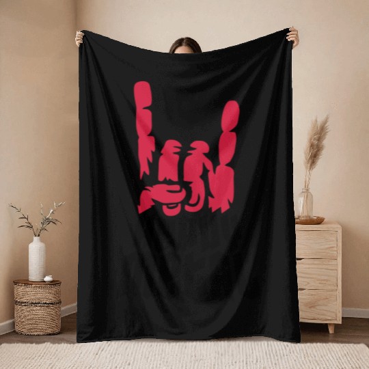 Cool logo heavy metal Throw Blankets