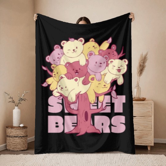 Sweet bears baby Throw Blankets