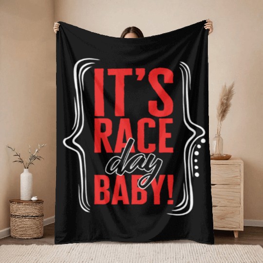 Racing Throw Blankets, It's Race Day Baby Throw Blankets, Racing