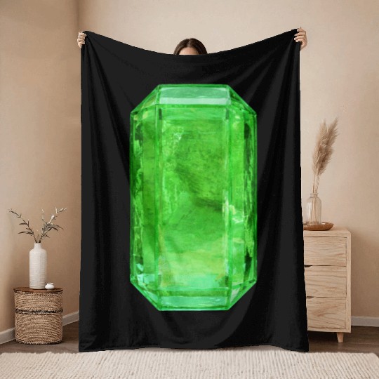 Emerald Crystal Throw Blankets