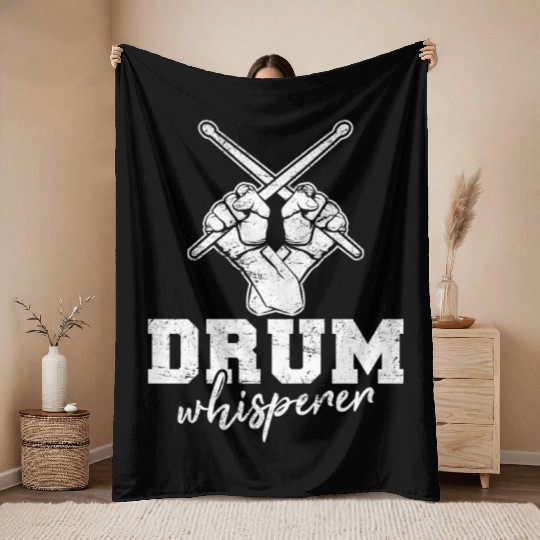 Drum Whisperer Funny Drummer Percussion Drums Band Throw Blankets