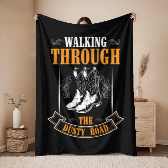 Cowboy Horses Sheriff Throw Blankets