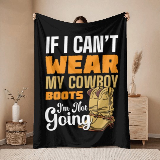 Cowboy Usa Bank Robbery Wild West Throw Blankets