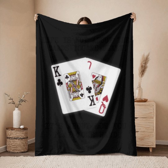 Inspirational Saying Playing Cards Poker Quote Throw Blankets