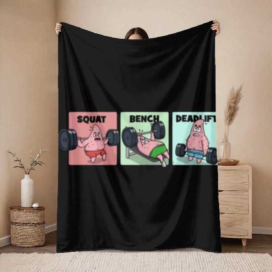 Majin Buu vs Patrick - Funny Anime Gym Throw Blankets