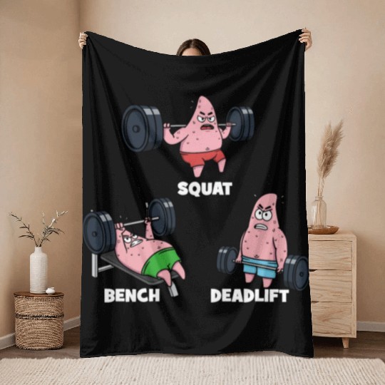 Majin Buu vs Patrick - Funny Anime Gym Throw Blankets