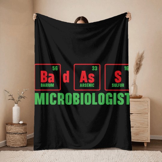Badass Microbiologist Science Teacher Biology Throw Blankets