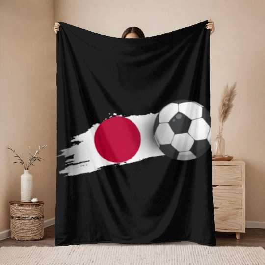 Japan Soccer Ball Gift Throw Blankets