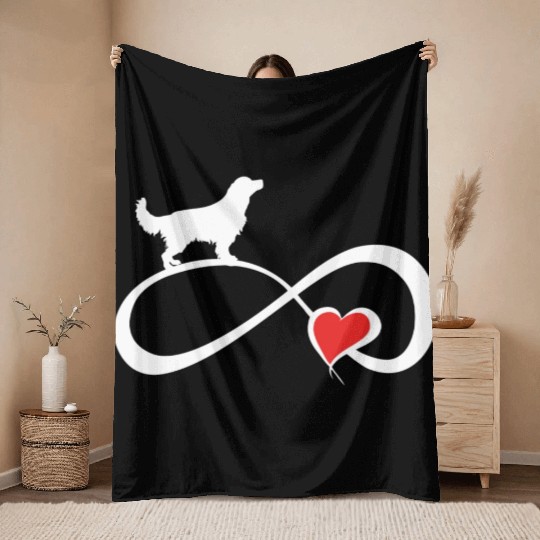 Golden Retriever Heart Eternity Dog Mom Lover Owne Throw Blankets