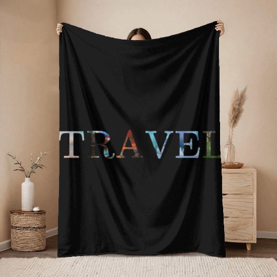 in love with travel, in all seasons Throw Blankets
