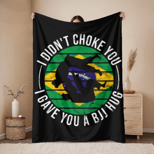 I Didn't Choke You BJJ Hug - Brazilian Jiu Jitsu Throw Blankets