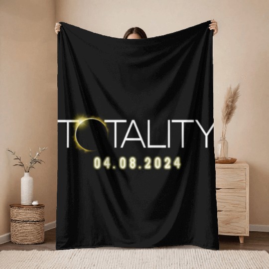 Total Solar Eclipse Totality 04.08.24 Totality Throw Blankets