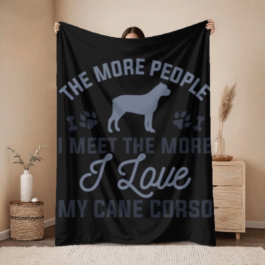 I Love My Cane Corso Throw Blankets