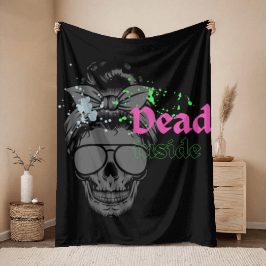 Dead Inside Throw Blankets