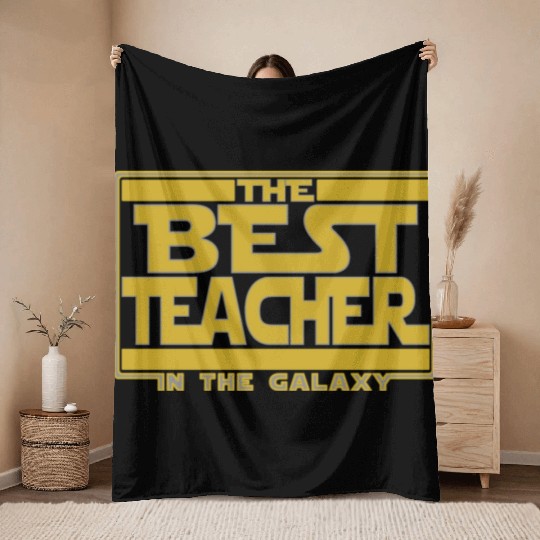 The best teacher in the galaxy Throw Blankets
