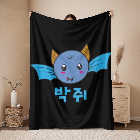Korean Bat Throw Blankets