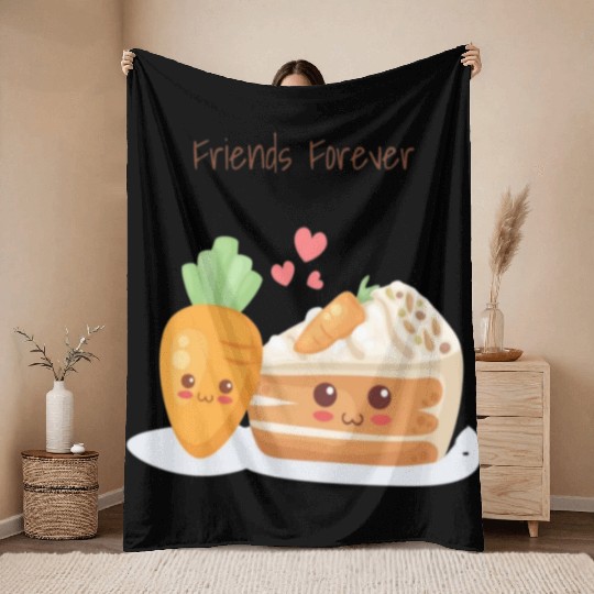 Friends Forever Carrot & Cake Throw Blankets