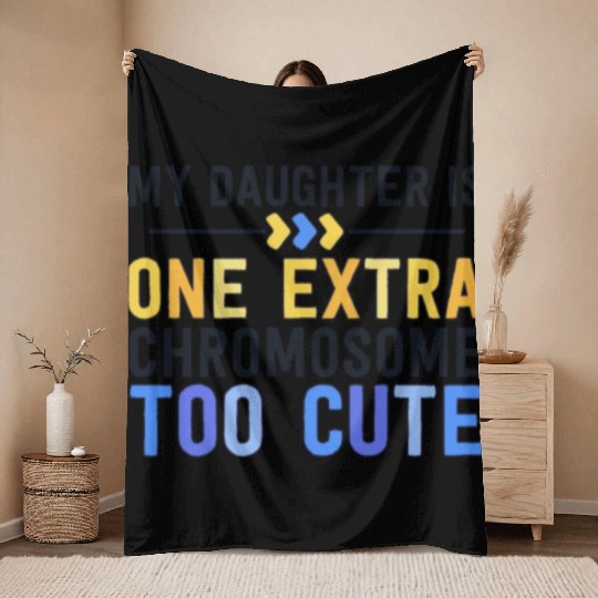 Family Down Syndrome Awareness for Dad Mom Extra Throw Blankets