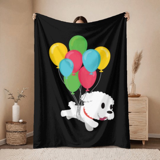 Bichon Frise Dog Lover Dog Breeder Puppy Paw Love Throw Blankets