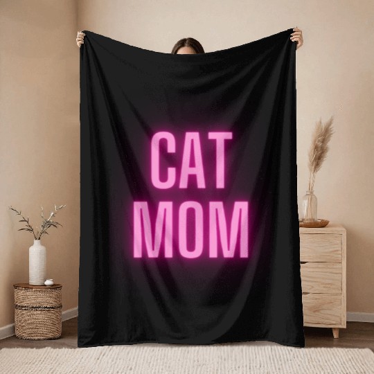 CAT mom Throw Blankets