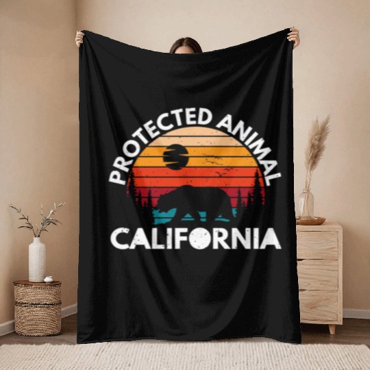 California Bear Retro Throw Blankets