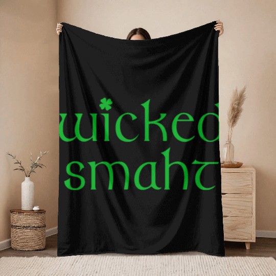 Wicked Smaht Irish Boston Throw Blankets