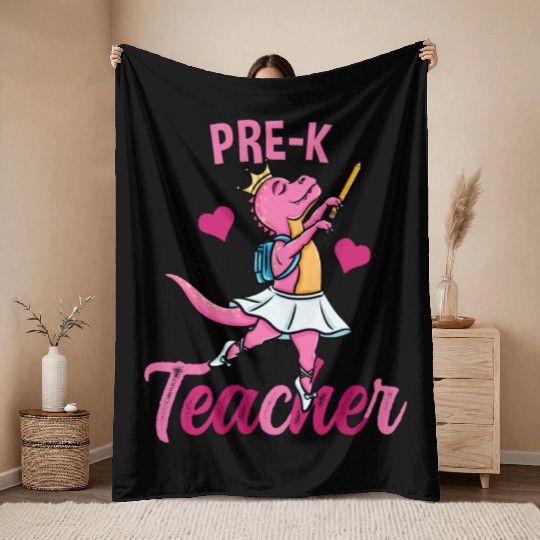 Pre-K Teacher Ballet Back To School Girls Throw Blankets