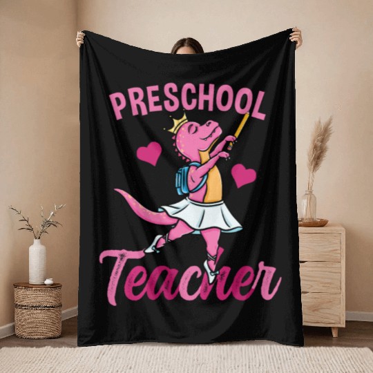 Preschool Teacher Ballet Back To School Girls Throw Blankets