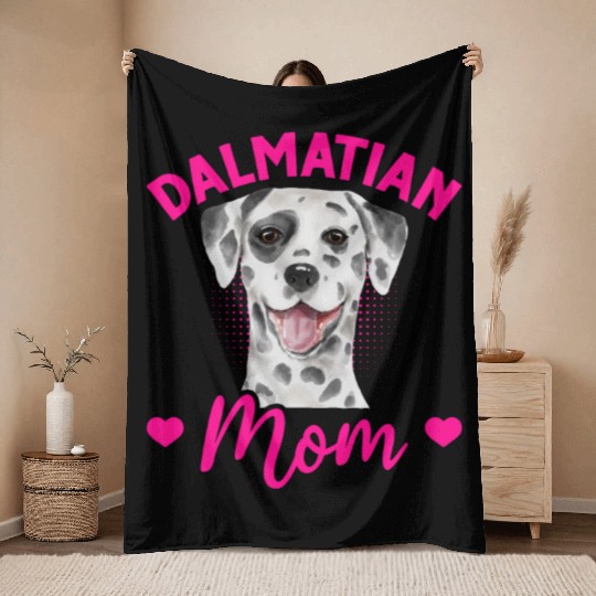 Dog Lover Puppy Cute Dalmatian Mom Throw Blankets