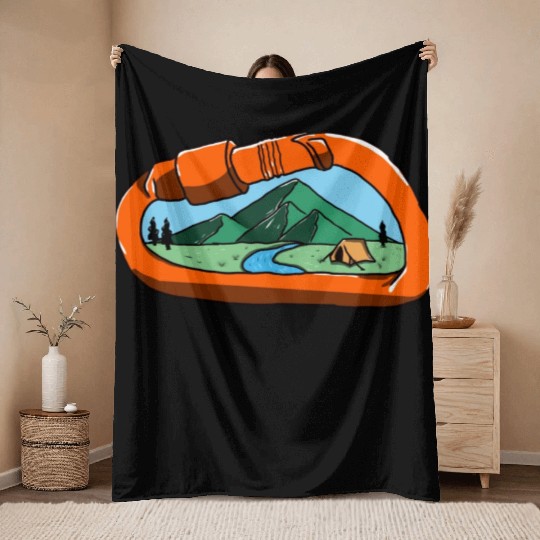 Climb adventure art Throw Blankets