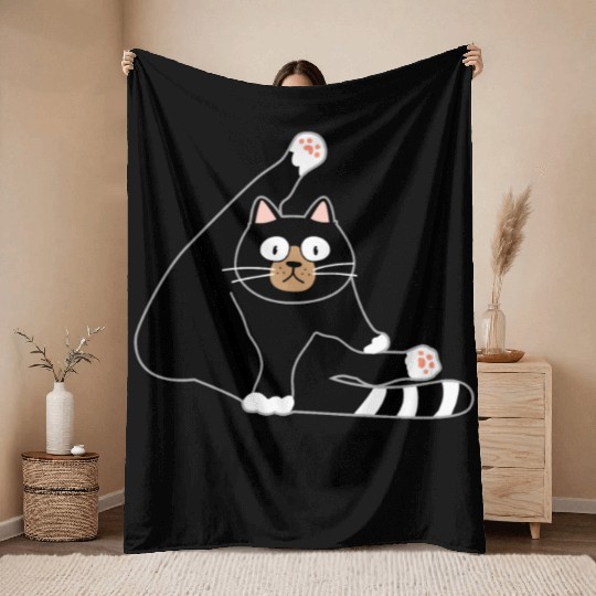 What Stripper Black Cat Funny Design Throw Blankets